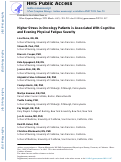 Cover page: Higher Stress in Oncology Patients is Associated With Cognitive and Evening Physical Fatigue Severity