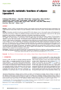 Cover page: Sex-specific metabolic functions of adipose Lipocalin-2