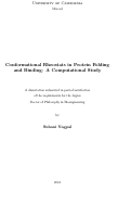 Cover page: Conformational Rheostats in Protein Folding and Binding: A Computational Study