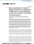 Cover page: Brain morphometry in 22q11.2 deletion syndrome: an exploration of differences in cortical thickness, surface area, and their contribution to cortical volume