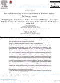 Cover page: Suicidal ideation and behavior assessment in dementia studies: An Internet survey