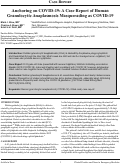 Cover page: Anchoring on COVID-19: A Case Report of Human Granulocytic Anaplasmosis Masquerading as COVID-19