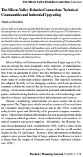 Cover page: The Silicon Valley-Hsinchu Connection: Technical Communities and Industrial Upgrading