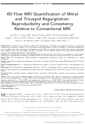 Cover page: 4D flow MRI quantification of mitral and tricuspid regurgitation: Reproducibility and consistency relative to conventional MRI