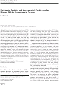 Cover page: Natriuretic Peptides and Assessment of Cardiovascular Disease Risk in Asymptomatic Persons