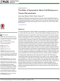 Cover page: The Role of Symmetric Stem Cell Divisions in Tissue Homeostasis