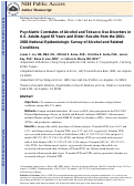 Cover page: Psychiatric Correlates of Alcohol and Tobacco Use Disorders in U.S. Adults Aged 65 Years and Older: Results from the 2001–2002 National Epidemiologic Survey of Alcohol and Related Conditions