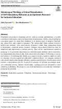 Cover page: Stimming as Thinking: a Critical Reevaluation of Self-Stimulatory Behavior as an Epistemic Resource for Inclusive Education