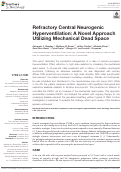 Cover page: Refractory Central Neurogenic Hyperventilation: A Novel Approach Utilizing Mechanical Dead Space.