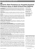 Cover page: Dynamic Risk Prediction for Hospital-Acquired Pressure Injury in Adult Critical Care Patients
