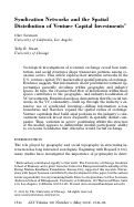 Cover page: Syndication Networks and the Spatial Distribution of Venture Capital Investments