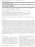 Cover page: Calcium and phosphorus utilization in growing sheep supplemented with dicalcium phosphate