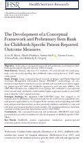 Cover page: The Development of a Conceptual Framework and Preliminary Item Bank for Childbirth-Specific Patient-Reported Outcome Measures.