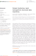 Cover page: Simple Scattering: Lipid nanoparticle structural data repository