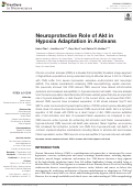 Cover page: Neuroprotective Role of Akt in Hypoxia Adaptation in Andeans.