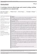 Cover page: Correlations between clinical signs and corneal cytology in feline eosinophilic keratoconjunctivitis