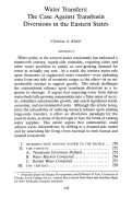 Cover page: Water Transfers: The Case against Transbasin Diversions in the Eastern States