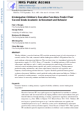 Cover page: Kindergarten Childrens Executive Functions Predict Their Second-Grade Academic Achievement and Behavior.