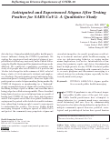 Cover page: Anticipated and Experienced Stigma After Testing Positive for SARS-CoV-2: A Qualitative Study.