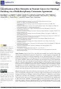 Cover page: Identification of Key Elements in Prostate Cancer for Ontology Building via a Multidisciplinary Consensus Agreement.