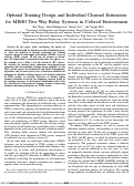 Cover page: Optimal Training Design and Individual Channel Estimation for MIMO Two-Way Relay Systems in Colored Environment