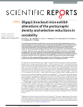 Cover page: Dlgap1 knockout mice exhibit alterations of the postsynaptic density and selective reductions in sociability