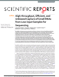 Cover page: High-throughput, Efficient, and Unbiased Capture of Small RNAs from Low-input Samples for Sequencing