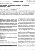 Cover page: Fast pairwise IBD association testing in genome-wide association studies