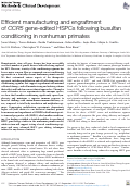 Cover page: Efficient manufacturing and engraftment of CCR5 gene-edited HSPCs following busulfan conditioning in nonhuman primates.