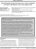 Cover page: Wound Botulism in Injection Drug Users: Time to Antitoxin Correlates with Intensive Care Unit Length of Stay