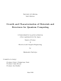 Cover page: Growth and Characterization of Materials and Structures for Quantum Computing