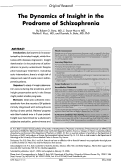 Cover page: The Dynamics of Insight in the Prodrome of Schizophrenia