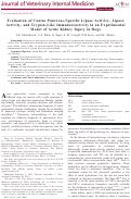 Cover page: Evaluation of Canine Pancreas-Specific Lipase Activity, Lipase Activity, and Trypsin-Like Immunoreactivity in an Experimental Model of Acute Kidney Injury in Dogs.