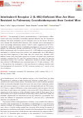 Cover page: Interleukin-8 Receptor 2 (IL-8R2)-Deficient Mice Are More Resistant to Pulmonary Coccidioidomycosis than Control Mice.