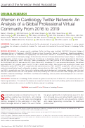 Cover page: Women in Cardiology Twitter Network: An Analysis of a Global Professional Virtual Community From 2016 to 2019.