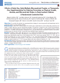 Cover page: Effects of Daily Zinc, Daily Multiple Micronutrient Powder, or Therapeutic Zinc Supplementation for Diarrhea Prevention on Physical Growth, Anemia, and Micronutrient Status in Rural Laotian Children: A Randomized Controlled Trial.