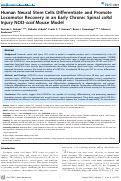 Cover page: Human Neural Stem Cells Differentiate and Promote Locomotor Recovery in an Early Chronic Spinal coRd Injury NOD-scid Mouse Model