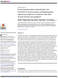 Cover page: Potential biomarker identification for Friedreich’s ataxia using overlapping gene expression patterns in patient cells and mouse dorsal root ganglion