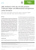 Cover page: LKB1 inhibition of NF‐κB in B cells prevents T follicular helper cell differentiation and germinal center formation