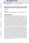 Cover page: Meniscal and Articular Cartilage Predictors of Clinical Outcome After Revision Anterior Cruciate Ligament Reconstruction