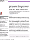 Cover page: Rescue of a Plant Negative-Strand RNA Virus from Cloned cDNA: Insights into Enveloped Plant Virus Movement and Morphogenesis