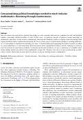 Cover page: Conceptualizing political knowledges needed to teach inclusive mathematics: theorizing through counterstories