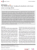 Cover page: The WISDOM Study: breaking the deadlock in the breast cancer screening debate.