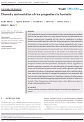 Cover page: Diversity and evolution of rice progenitors in Australia