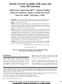 Cover page: Partner services in adults with acute and early HIV infection