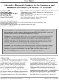 Cover page: Alternative Diagnostic Strategy for the Assessment and Treatment of Pulmonary Embolus: A Case Series