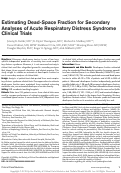 Cover page: Volume delivered during recruitment maneuver predicts lung stress in acute respiratory distress syndrome