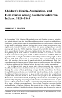 Cover page: Children's Health, Assimilation, and Field Nurses among Southern California Indians, 1928-1948