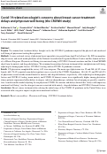 Cover page: Covid-19 related oncologist’s concerns about breast cancer treatment delays and physician well-being (the CROWN study)