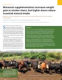 Cover page: Monensin supplementation increases weight gain in stocker steers, but higher doses reduce essential mineral intake